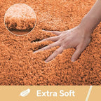 Polyester Bathroom Rug 30"x50" Burnt Orange, Large Soft Bath Mat - Image 3