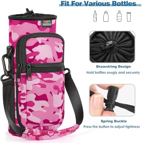 Nuovoware Water Bottle Carrier Bag, Camouflage Pink - Image 5