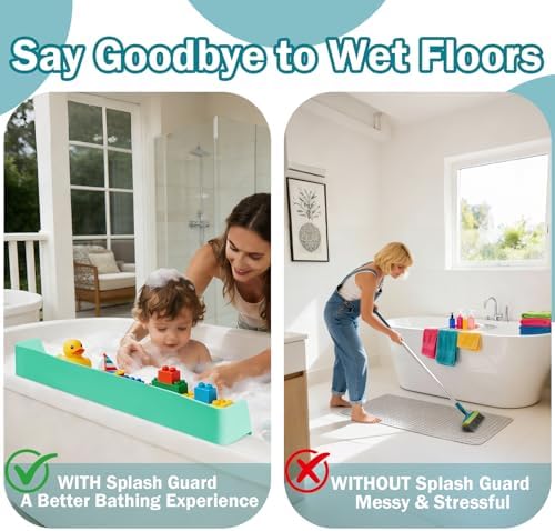 Bathtub Splash Guard for Tub Kids- Silicone Bath Play Shelf - Image 5