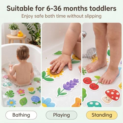 30 Pieces Plant Pattern Non Slip Bathtub Stickers EVA Waterproof Multicolor - Image 2