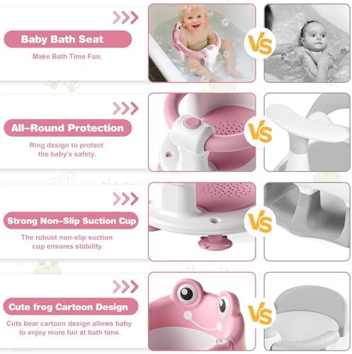 Baby Bath Seat for Babies 6 Months & up Non-Slip Toddler Bath Seats for Sitting - Image 3