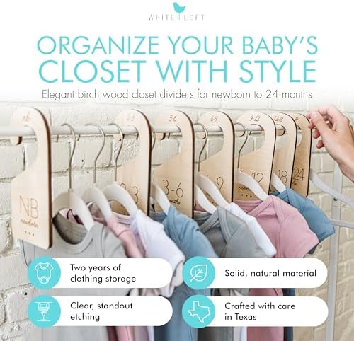 White Loft Baby Closet Dividers in Natural Birch Wood - Image 2