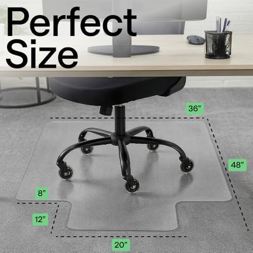 GORILLA GRIP Office Chair Mat for Carpet Floors, Heavy Duty 36x48 Clear Lip - Image 6