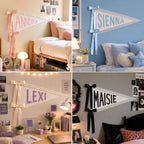 Personalized Name Embroidered Pennant Canvas Banner - Image 5