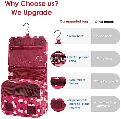 Narwey Small Hanging Travel Toiletry Bag - Image 5