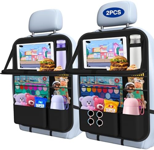 Car Backseat Organizer with Table Tray 9 Storage Pockets Backseat Car Organizer by Oneyus