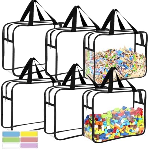 6 Pcs Large Toy Storage Bags Reusable Clear Toy Organizer by OPELETNNT