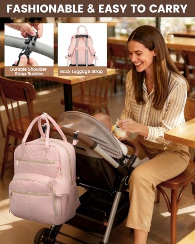 Pritent Diaper Bag Backpack, Baby Bag Backpack Baby Essentials - Image 6