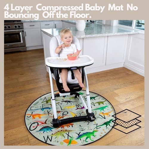 Splat Mat for Baby – Under High Chair Floor Mat Protects Wood, Vinyl and Carpet - Image 4