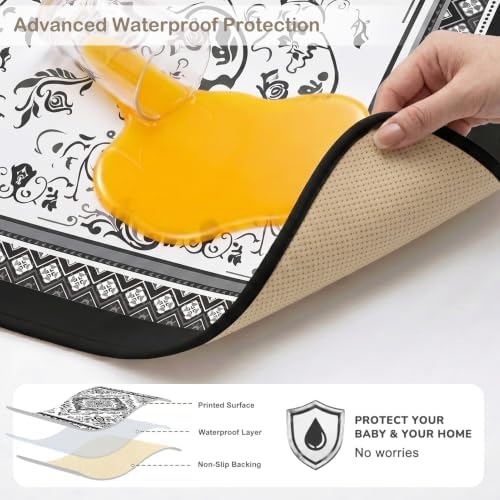 Splat Mat for Under High Chair Waterproof Non Slip Floor Mat for Baby - Image 2