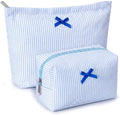 Huhumy 2 Pcs Makeup Bag Set for Women, Bow Stripe by Huhumy