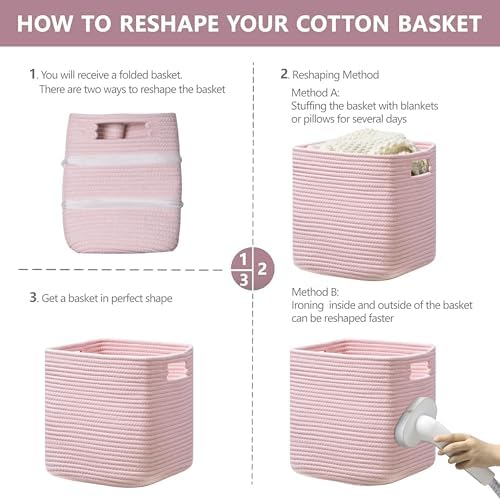 UBBCARE Storage Cubes 11 Inch, Cotton Rope Woven Baskets - Image 7