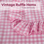 2 Pack Pink White Gingham Euro Shams Pillow Covers 26''x26'' - Image 5