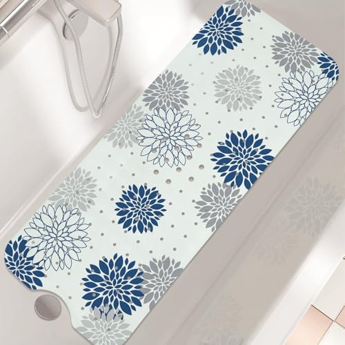 Non Slip Bathtub Mat, Extra Long Flower Bath Mat - Image 2