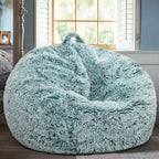 Fluffy Stuffed Animal Storage Bean Bag Chair Cover, Faux Fur Comfy Bean Bag by Unknown