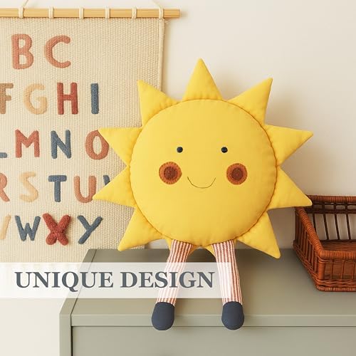 Sun Shaped Decorative Pillow – Boho Nursery Decor & Sunshine Room Accent – - Image 2