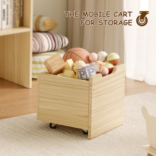 Toy Storage Organizer with Stuffed Animal Storage, Solid Pine Wooden Toy - Image 7