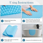 Blue Bath Mat for Tub Non Slip 27x15 - Image 5
