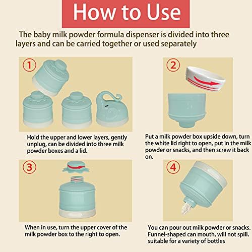 Baby Milk Powder Formula Dispenser, Stackable Formula Dispenser Container Mixie - Image 3