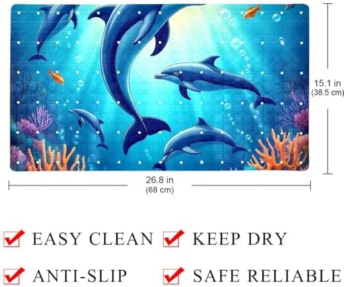 Shower Mat Bathtub Mat, 26.8x15.1 inch, Non-Slip Bath Mat - Image 4
