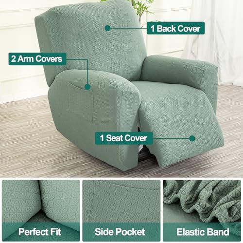 NILUOH Stretch Recliner Covers 4 Piece, Non-Slip Lazy Boy Chair Covers - Image 2
