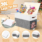 Large Toy Storage Box with Lid & Dividers, Kids Toy Chest - Image 2