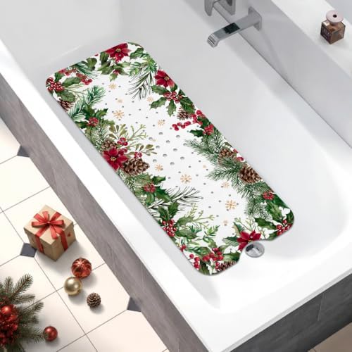 Bathtub Mat Non Slip, Christmas Extra Long Bath tub Mat Shower Floor Mat - Image 5