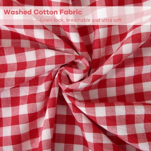 Red White Gingham Ruffle Body Pillow Cover 20"x54" - Image 6