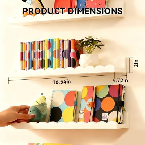 Nursery Book Shelves, Scalloped Wall Bookshelf - Image 3