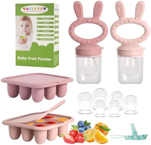 Baby Breastmilk Popsicle Molds & Baby Fruit Feeder, Infant Food Freezer Tray by WAJIAYON