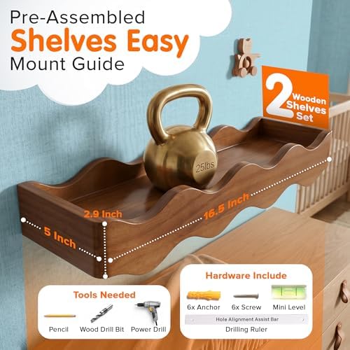Ovalo Nursery Book Shelves Set of 2 - Image 2