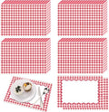 Eaasty 100 Pcs Disposable Red Gingham Paper Placemats Summer Checkered by Eaasty