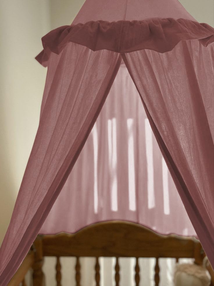 ZEAK Kids Bed Canopy with Ruffles Cotton Hanging Tent Frills Curtain Net - Image 5