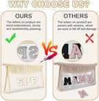 Iqimott 2Pcs Boho Patch SPF Bag Clear Makeup Letter Bag, Waterproof Zipper Make - Image 5