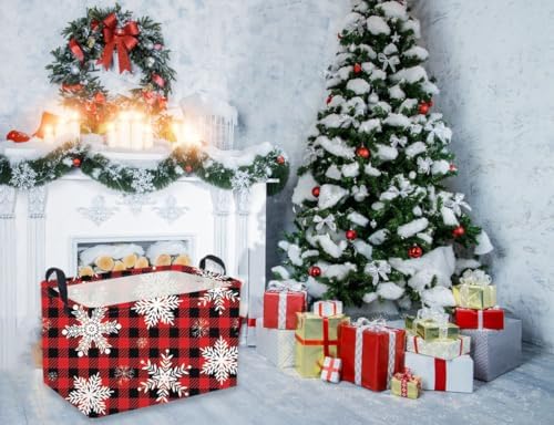 Rectangular Christmas Baskets, Snowflakes Basket Empty, Waterproof PE Coating - Image 3