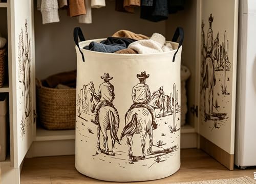 ESSME Kids Laundry Basket, Cow boy Hamper Collapsible Canvas Waterproof Storage - Image 5
