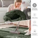 OLANLY 3x5 Machine Washable Small Bedside Rug, Soft Fluffy Shaggy Rugs - Image 2
