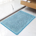 Chenille Bathroom Rug 24"x36" Sky Blue, Non-Slip Plush Bath Mat by Kildoss