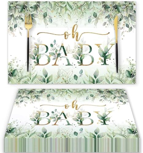 50 Pack Disposable Baby Shower Party Paper Placemats, 11x17 Inch Oh Baby by Unknown