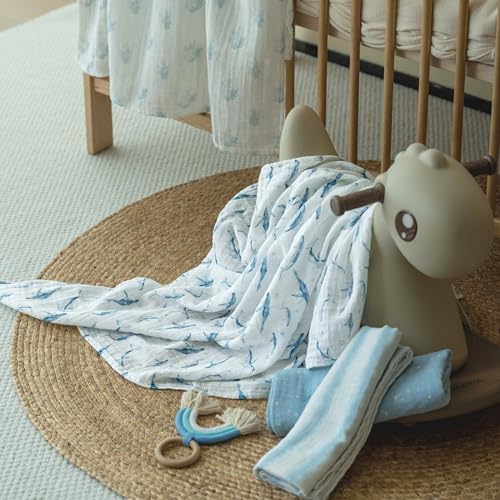 Muslin Swaddle Blankets for Newborn, Cotton Receiving Blanket - Image 4