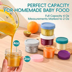 Dehov 6-Set 4&8 OZ Glass Baby Food Storage Containers, Baby Food Jars - Image 3