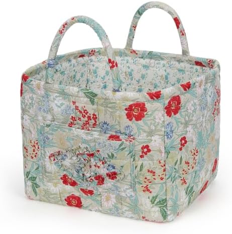 Floral Fabric Storage Basket Car Interior Storage Basket Underwear Sundries by CEUTNIZ
