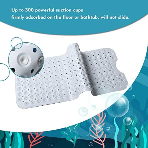 MOLFUJ Non Slip Bathtub Mat for Bathroom, 40 X 16 Inch Sea Turtle Bath Tub Mat - Image 3