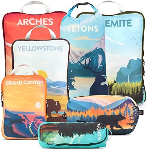 TRIPPED Travel Gear Large Compression Packing Cubes 7-Piece Set by TRIPPEDTravelGear