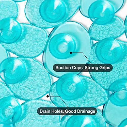 WELTRXE Pebbles Bath Mat Oval Non-Slip Bathtub Mat - Image 4