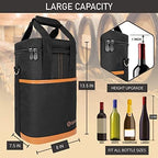 opux Insulated Wine Cooler Bag, Leakproof 4 Bottle Wine Tote Carrier - Image 3