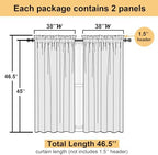 Lecloud Leia 2 Panels Semi Sage Green Sheer Curtains 45 Inch Length, Light - Image 3