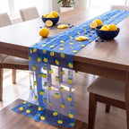 4 Pcs Lemon Royal Blue Tulle Table Runner 29x70 Inch Italian - Image 6