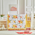 3 Pieces Flowers Mini Crib Bedding Set Baby Ruffled Quilted Comforter by Uozzi+Bedding
