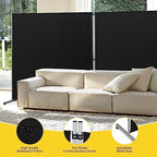 Rantila 2 Large Panels Room Divider, Portable Office Divider, Convenient Movable - Image 5